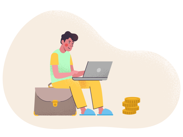 Man working with laptop